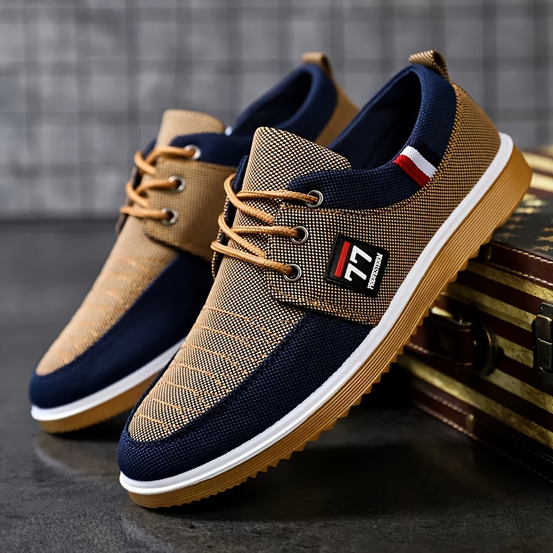 Knit Fabric Lace Up Sneakers - Novos Tênis Masculinos da Moda, Calçados