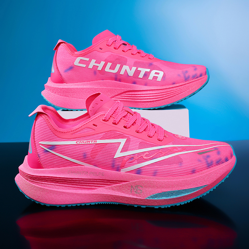 Breathable Mesh Athletic Shoes - Tênis de Corrida com Placa de